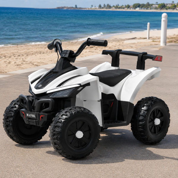 Дитячий квадроцикл M 6378EL-1 білий, 2 мотори по 25W, EVA, шкіра, Bluetooth, світло, музика mp-348103 фото