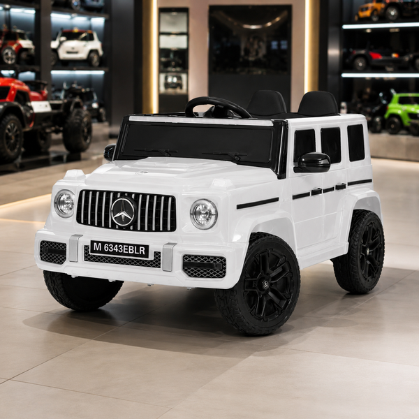 Дитячий електромобіль Джип Mercedes-AMG G 63 / G-Class Гелендваген M 6343EBLR-1 білий, 4 мотори по 35W, EVA, шкіра, MP3, USB, TF, Bluetooth mp-346374 фото