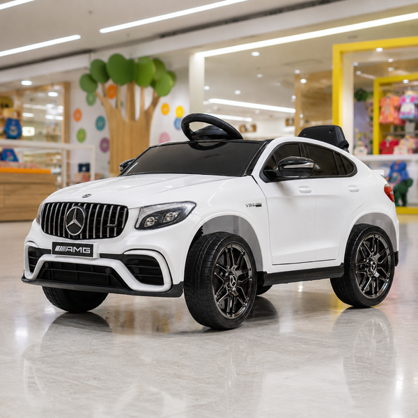 Дитячий електромобіль Джип Mercedes-Benz GLC 63S AMG Bambi M 4140EBLR-1 білий, 4 мотори по 30W, EVA, шкіра, USB, TF mp-245734 фото