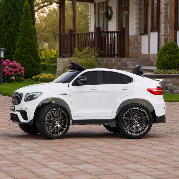 Дитячий електромобіль Джип Mercedes-Benz GLC 63S AMG Bambi M 4140EBLR-1 білий, 4 мотори по 30W, EVA, шкіра, USB, TF mp-245734 фото