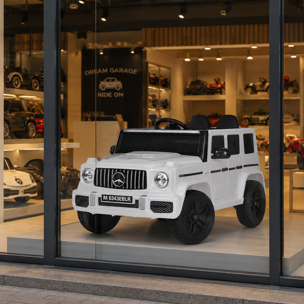 Дитячий електромобіль Джип Mercedes-AMG G 63 / G-Class Гелендваген M 6343EBLR-1 білий, 4 мотори по 35W, EVA, шкіра, MP3, USB, TF, Bluetooth mp-346374 фото