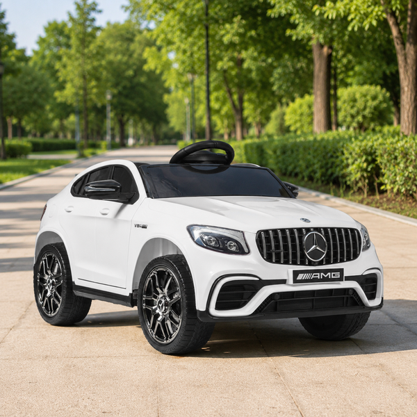 Дитячий електромобіль Джип Mercedes-Benz GLC 63S AMG Bambi M 4140EBLR-1 білий, 4 мотори по 30W, EVA, шкіра, USB, TF mp-245734 фото
