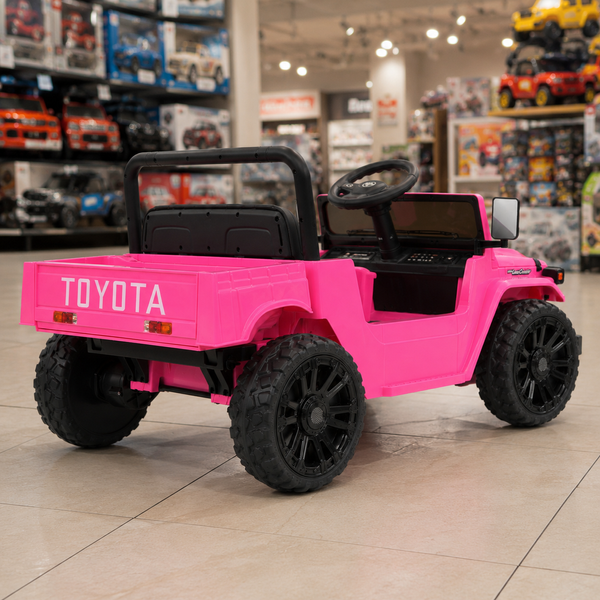 Детский электромобиль Джип Toyota Land Cruiser Pickup M 6308EBLR-8, 2 мотора по 35W, EVA, экокожа, MP3, USB, Bluetooth, розовый mp-337123 фото