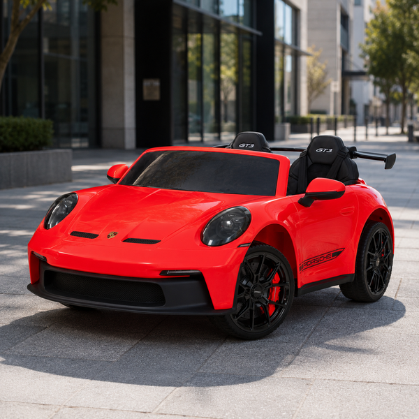 Дитячий електромобіль Porsche 911 GT3 RS M 6111EBLR-3 червоний двомісний, 2 мотори по 320W, EVA, шкіра, MP3, Bluetooth mp-337192 фото
