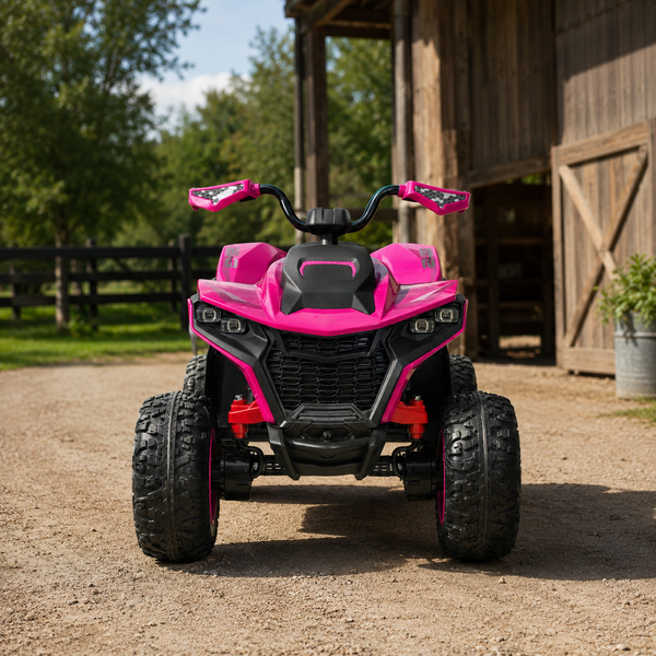 Детский квадроцикл M 6128EBLR-8(24V) Bambi Racer, 4 мотора по 75W, EVA, кожа, Bluetooth, пульт, розовый mp-310287 фото