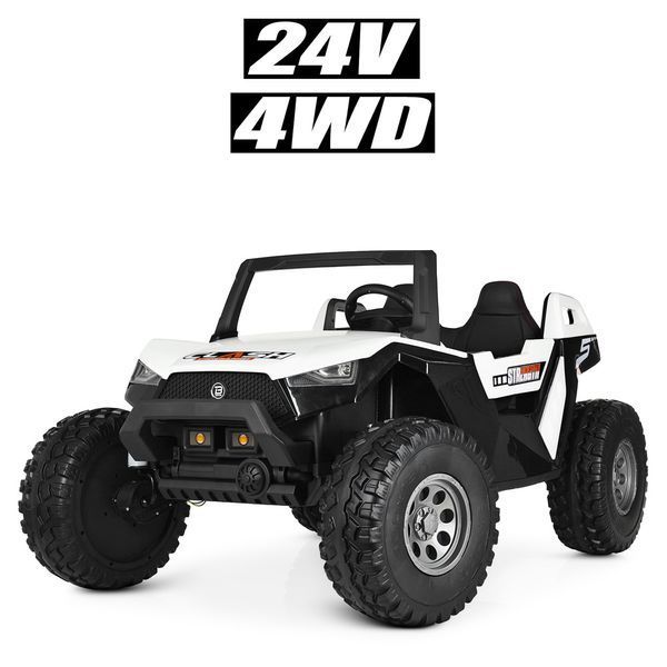 Детский электромобиль Джип Bambi M 4170 EBLR-1 (24V) Багги, двухместный, белый mp-225205 фото