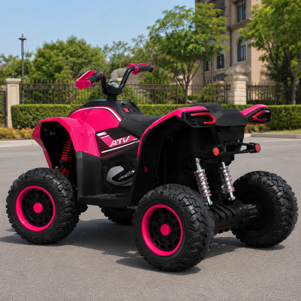 Детский квадроцикл M 6128EBLR-8(24V) Bambi Racer, 4 мотора по 75W, EVA, кожа, Bluetooth, пульт, розовый mp-310287 фото