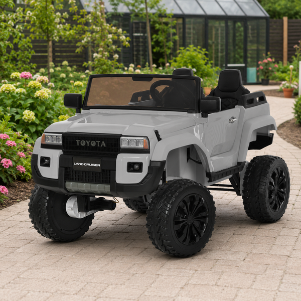 Детский электромобиль Джип Toyota Land Cruiser M 6296EBLR-11 двухместный, 4 мотора по 45W, EVA, кожа, MP3, Bluetooth, серый mp-331612 фото