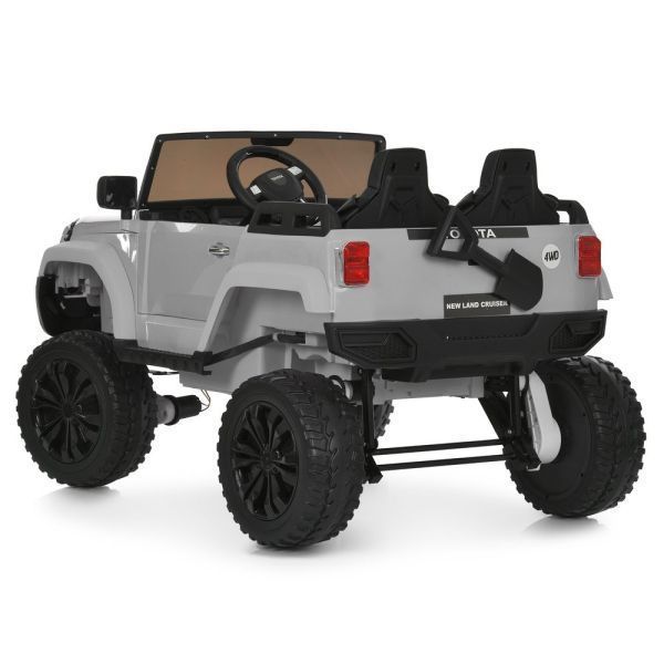 Детский электромобиль Джип Toyota Land Cruiser M 6296EBLR-11 двухместный, 4 мотора по 45W, EVA, кожа, MP3, Bluetooth, серый mp-331612 фото