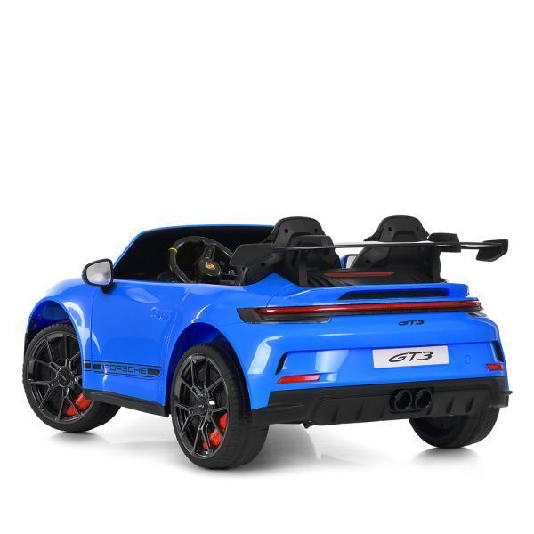 Дитячий електромобіль Porsche 911 GT3 RS M 6111EBLR-4 двомісний, 2 мотори по 320W, EVA, екошкіра, Bluetooth, MP3, синій mp-337193 фото