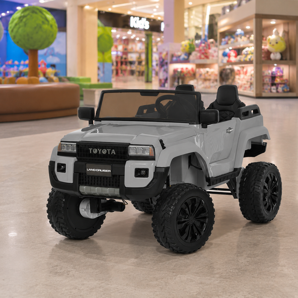 Детский электромобиль Джип Toyota Land Cruiser M 6296EBLR-11 двухместный, 4 мотора по 45W, EVA, кожа, MP3, Bluetooth, серый mp-331612 фото
