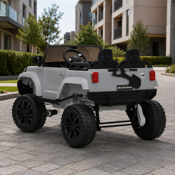 Детский электромобиль Джип Toyota Land Cruiser M 6296EBLR-11 двухместный, 4 мотора по 45W, EVA, кожа, MP3, Bluetooth, серый mp-331612 фото