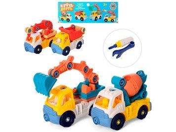 Конструктор на шурупах Стройтехніка 17 см Metr+ 6866, з інструментами, BabyToys bab-203607 фото