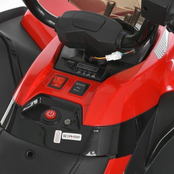 Квадроцикл M 6294EL-3 2мотори45W, 1акум12V9AH, EVA, MP3, USB, TF, BLUETOOTH, шкіра, музика, світло, червоний mp-331615 фото