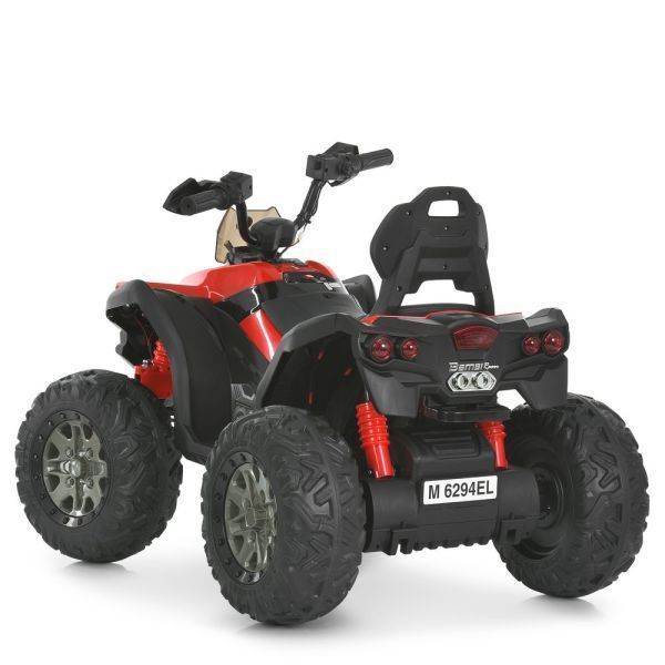 Квадроцикл M 6294EL-3 2мотори45W, 1акум12V9AH, EVA, MP3, USB, TF, BLUETOOTH, шкіра, музика, світло, червоний mp-331615 фото