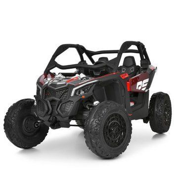 Джип M 4920EBLRS-3-11 р/к2,4G, 2мот240W, 1акум24V7Ah, EVA,SD, шкір.сид., 3точ.рем.безп,2сид.,фарб.черв.-сірий mp-351004 фото