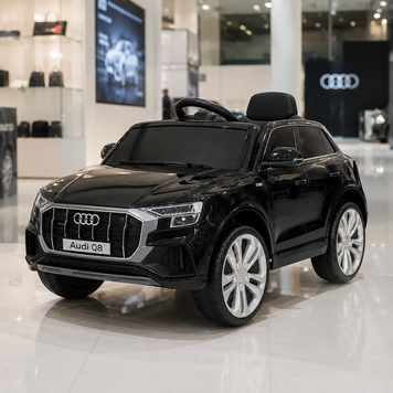 Детский электромобиль Джип Audi Q8 SUV Bambi JJ2066 EBLR-2 черный, EVA, экокожа, 2 мотора по 25W mp-247511 фото