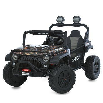 Дитячий електромобіль Джип Багги UTV Speedy Adventure M 6206EBLRS-18 двомісний, 4 мотори по 45W, EVA, шкіра, Bluetooth, MP3, USB, камуфляж mp-315898 фото