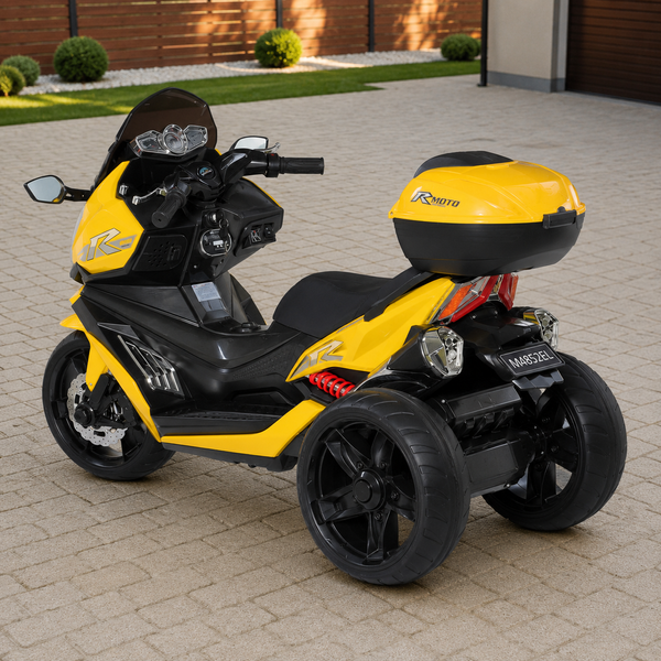 Детский мотоцикл BMW C650GT Bambi M 4852EL-6 желтый, 2 мотора по 35W, EVA, кожа, MP3, Bluetooth mp-275458 фото