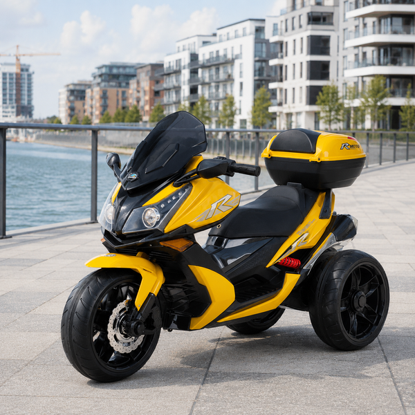 Детский мотоцикл BMW C650GT Bambi M 4852EL-6 желтый, 2 мотора по 35W, EVA, кожа, MP3, Bluetooth mp-275458 фото