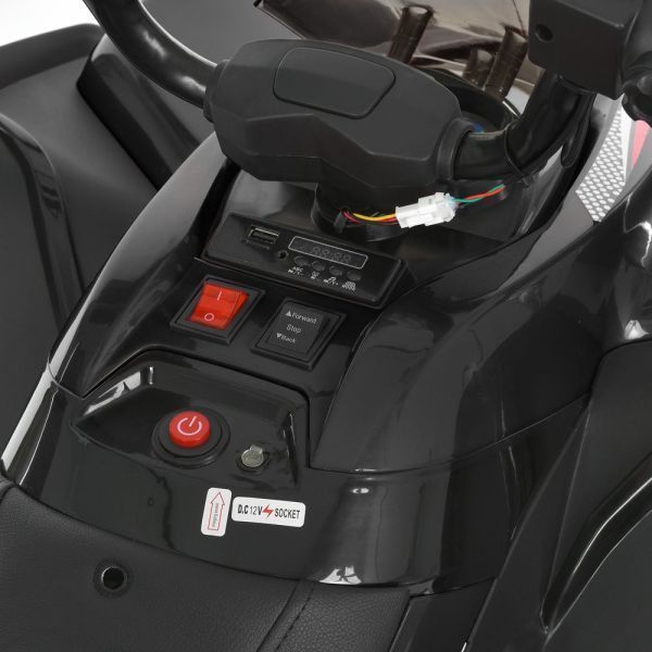 Квадроцикл M 6294EL-2 2мотори45W, 1акум12V9AH, EVA, MP3, USB, TF, BLUETOOTH, шкіра, музика, світло, чорний mp-331664 фото