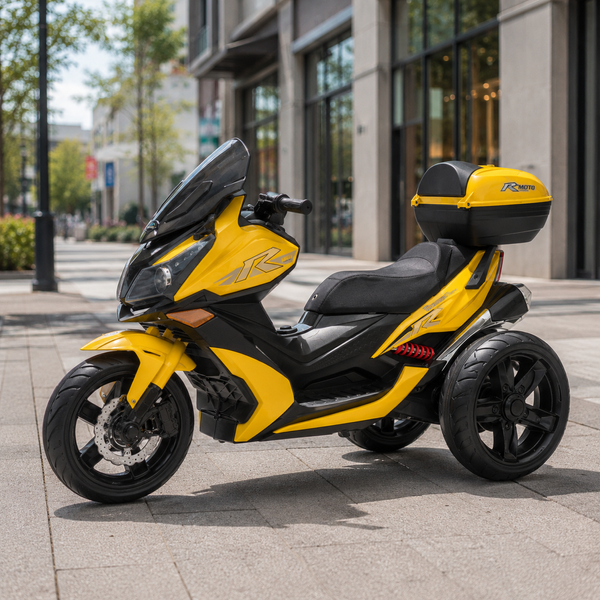 Детский мотоцикл BMW C650GT Bambi M 4852EL-6 желтый, 2 мотора по 35W, EVA, кожа, MP3, Bluetooth mp-275458 фото