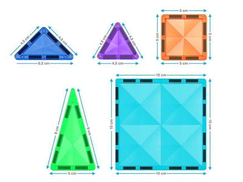 Магнітний конструктор PicassoTiles Mini Diamond Series Set, 100 деталей bab-396295 фото