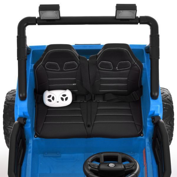 Детский электромобиль Джип Jeep Wrangler M 6287EBLR-4 двухместный синий, 4 мотора по 45W, EVA, кожа, Bluetooth mp-332245 фото