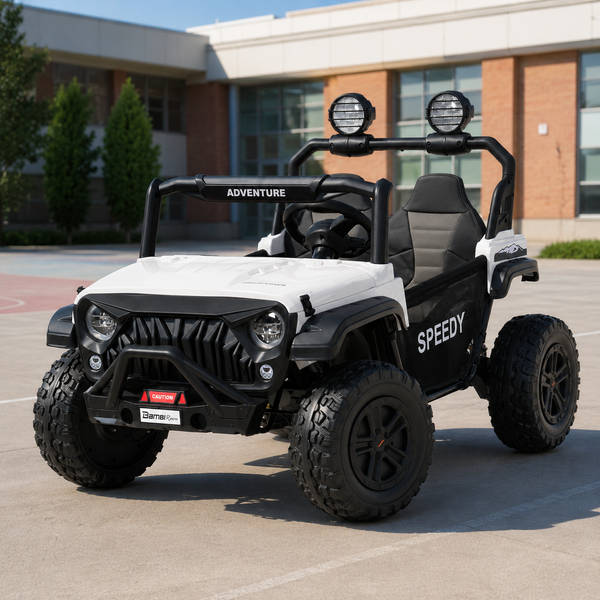 Детский электромобиль Джип Багги UTV Speedy Adventure M 6206EBLR-1 двухместный, 4 мотора по 45W, EVA, кожа, Bluetooth, MP3, USB, белый mp-315895 фото