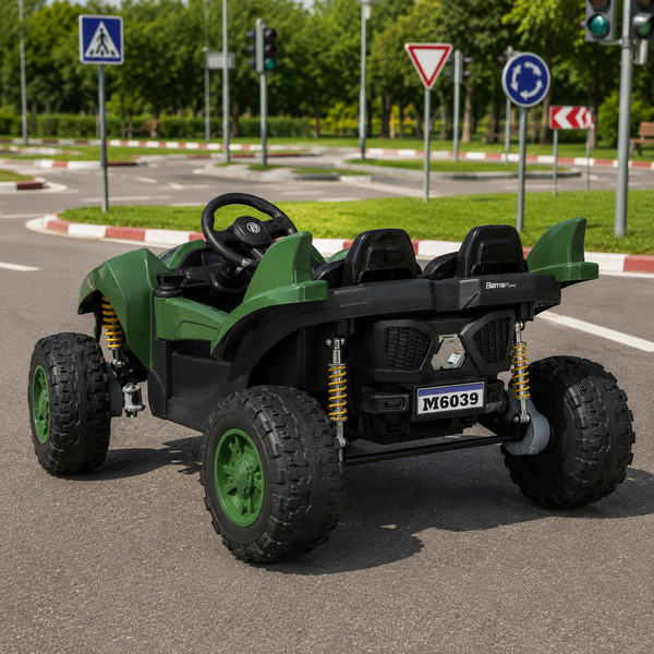 Багги M 6039EBR-10(24V) 1шт на радіокеруванні, 4*35W, 24V7AH, EVA, музика, світло, темно-зелений mp-308548 фото