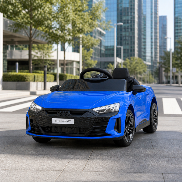 Дитячий електромобіль Audi RS e-tron GT M 4938EBLR-4 синій, 2 мотори по 30W, EVA, шкіряне сидіння, MP3, USB, TF, Bluetooth mp-338915 фото