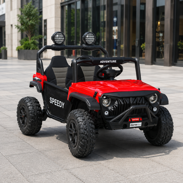 Детский электромобиль Джип Багги UTV Speedy Adventure M 6206EBLR-3 двухместный, 4 мотора по 45W, EVA, кожа, Bluetooth, MP3, USB, красный mp-315896 фото