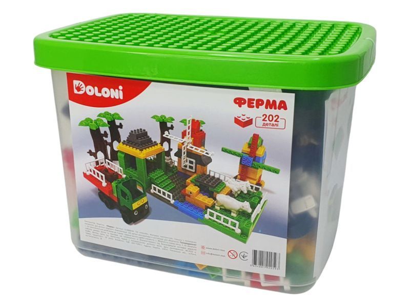 Конструктор сюжетний Ферма, 202 елементи, у пластиковому боксі, Doloni Toys 013888/06 bab-964417 фото