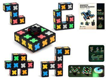 Магнітний конструктор Magnetic Building Blocks 4 в 1, світиться BL124 bab-389259 фото