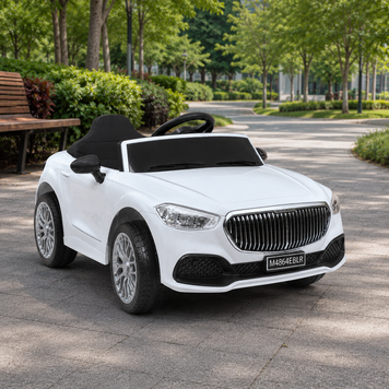 Дитячий електромобіль Mercedes Bambi M 4864 EBLR-1, білий, 2 мотори по 35W, MP3, USB, EVA, шкіряне сидіння mp-275650 фото