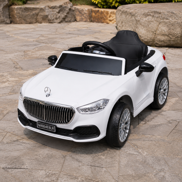 Дитячий електромобіль Mercedes Bambi M 4864 EBLR-1, білий, 2 мотори по 35W, MP3, USB, EVA, шкіряне сидіння mp-275650 фото