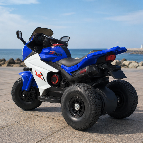 Детский мотоцикл Yamaha YZF-R1 Bambi M 4840 AL-4 синий, 2 мотора по 25W, резиновые колеса, кожа, MP3 mp-270164 фото