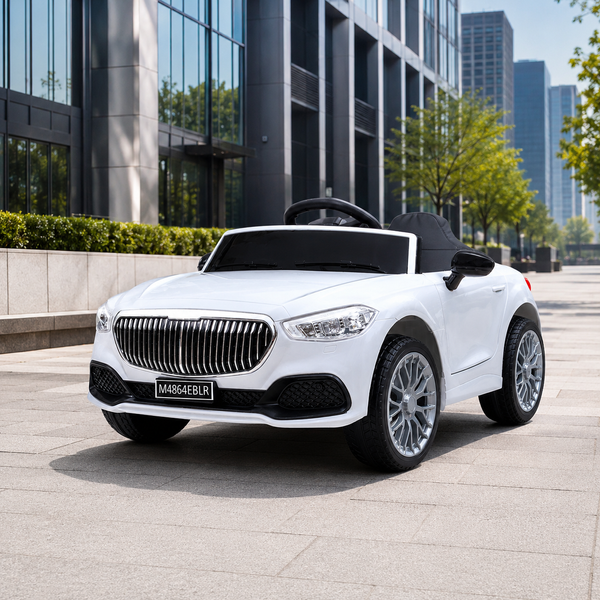 Дитячий електромобіль Mercedes Bambi M 4864 EBLR-1, білий, 2 мотори по 35W, MP3, USB, EVA, шкіряне сидіння mp-275650 фото