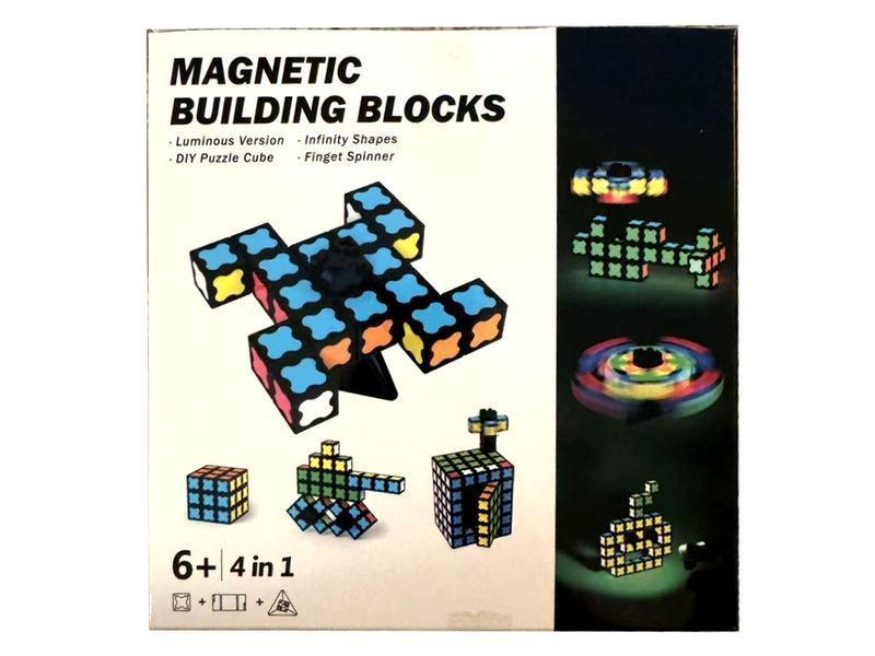 Магнитный конструктор Magnetic Building Blocks 4 в 1, светящийся BL124 bab-389259 фото