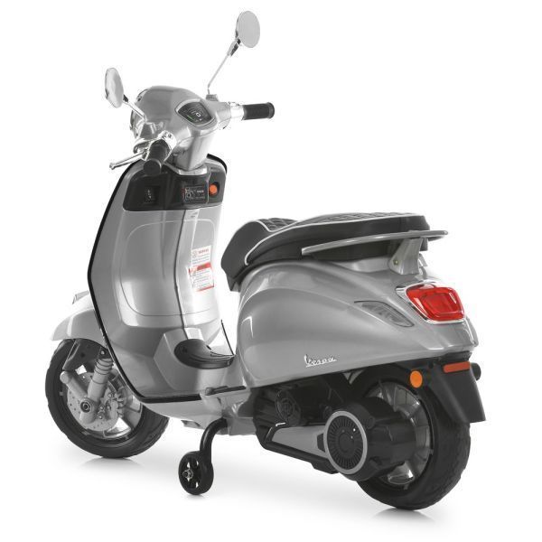 Дитячий мотоцикл Vespa Primavera M 6288EL-11-2, 1 мотор 45W, EVA, шкіра, MP3, Bluetooth, сіро-чорний mp-332286 фото
