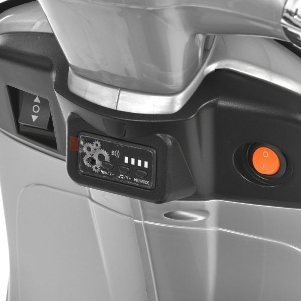 Дитячий мотоцикл Vespa Primavera M 6288EL-11-2, 1 мотор 45W, EVA, шкіра, MP3, Bluetooth, сіро-чорний mp-332286 фото