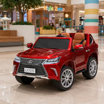 Дитячий електромобіль Джип двомісний Lexus LX 570 M 3906EBLRS-3, 4 мотори по 35W, EVA, шкіра, USB/SD, червоний, автофарбування mp-283137 фото