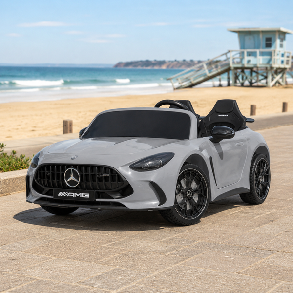 Двомісний дитячий електромобіль Mercedes-AMG GT R Roadster M 6313EBLR-11 сірий, 4 мотори по 200W, EVA, екошкіра, Bluetooth, MP3 mp-339069 фото
