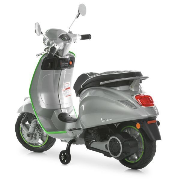 Дитячий мотоцикл Vespa Primavera M 6288EL-11-5, 1 мотор 45W, EVA, шкіра, MP3, Bluetooth, сіро-салатовий mp-332288 фото
