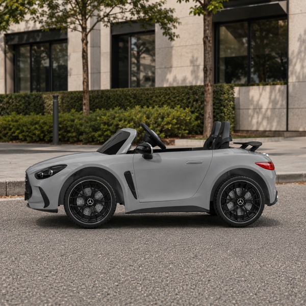 Двомісний дитячий електромобіль Mercedes-AMG GT R Roadster M 6313EBLR-11 сірий, 4 мотори по 200W, EVA, екошкіра, Bluetooth, MP3 mp-339069 фото