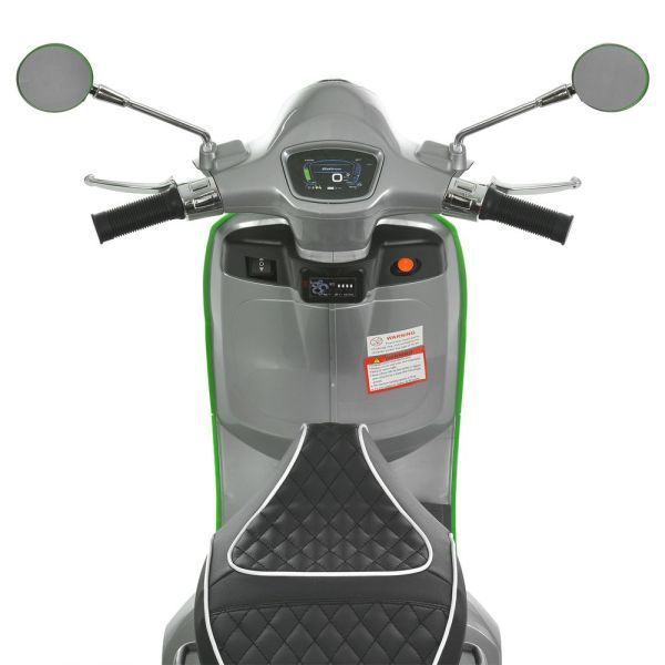 Дитячий мотоцикл Vespa Primavera M 6288EL-11-5, 1 мотор 45W, EVA, шкіра, MP3, Bluetooth, сіро-салатовий mp-332288 фото