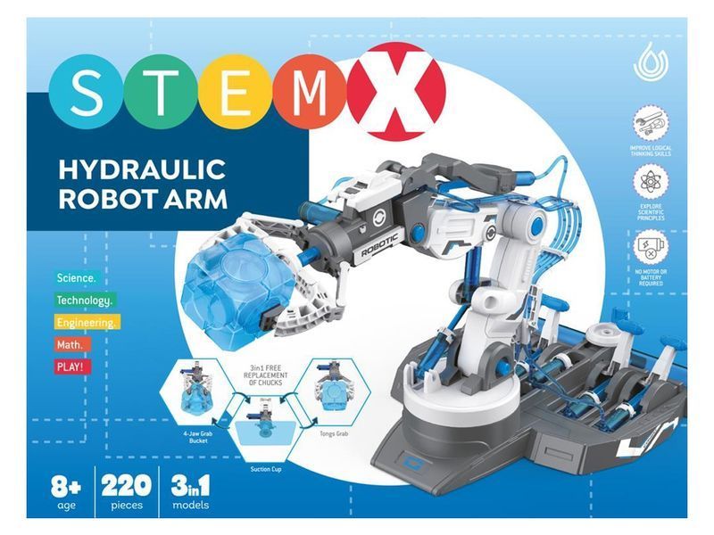 Конструктор STEM 3 в 1 Гидравлическая роботизированная рука, 220 деталей YYB0101 bab-395761 фото