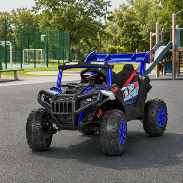 Дитячий електромобіль Джип Багги M 6347EBLRS-4, 4 мотори по 35W, MP3, Bluetooth, EVA, шкіра, синій mp-349045 фото