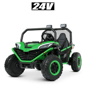 Детский электромобиль Джип Bambi M 4969EBLR-5 багги UTV Can-Am MaverickX3, двухместный, 4 мотора по 80W, EVA, кожа, Bluetooth, MP3, USB, свет, зеленый mp-335237 фото