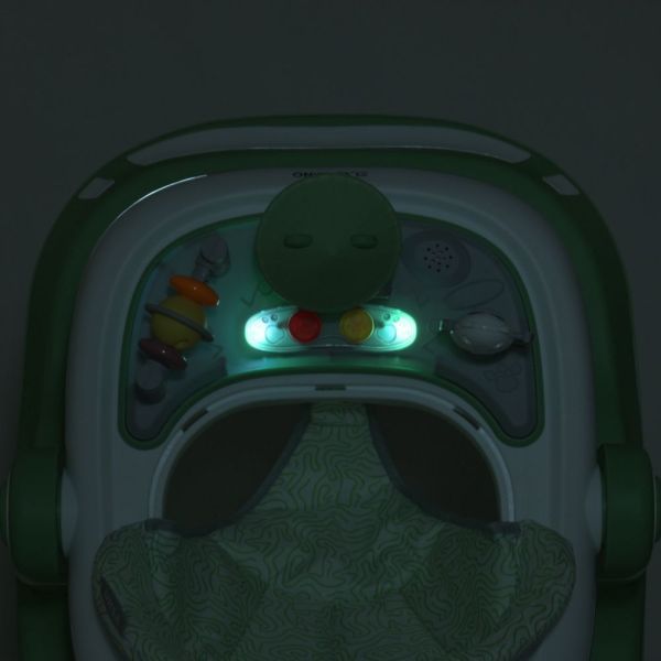Ходунки ME 1200 URSA Green 2в1 муз., пушер, колеса 6шт, свет, на батарейках, в кор, зелений mp-330633 фото